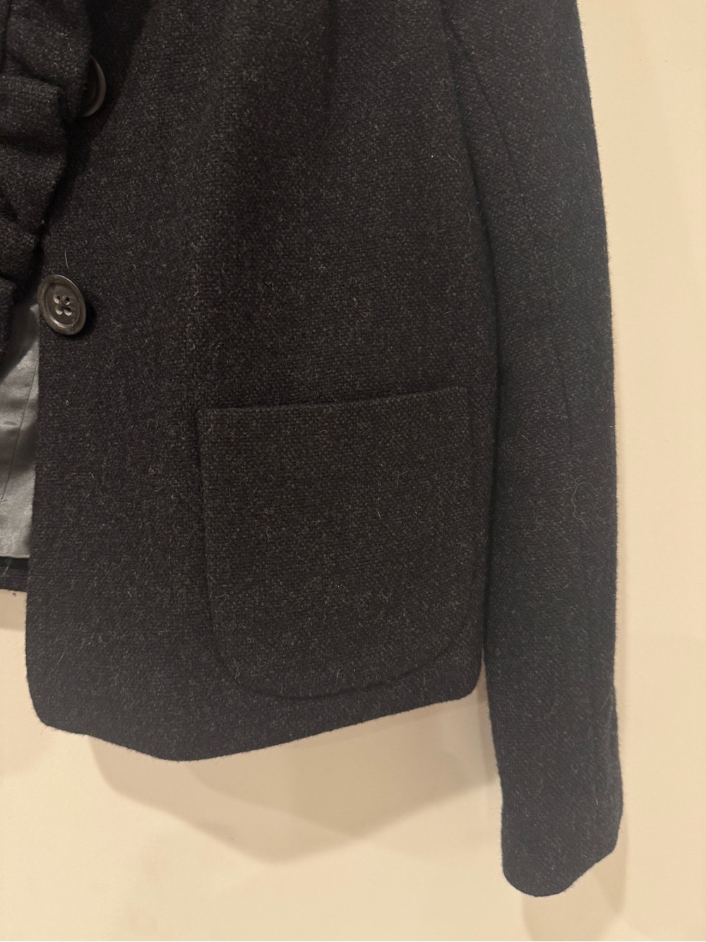 J.Crew Fiona Ruffle-Front Wool Jacket - Picture 7 of 8